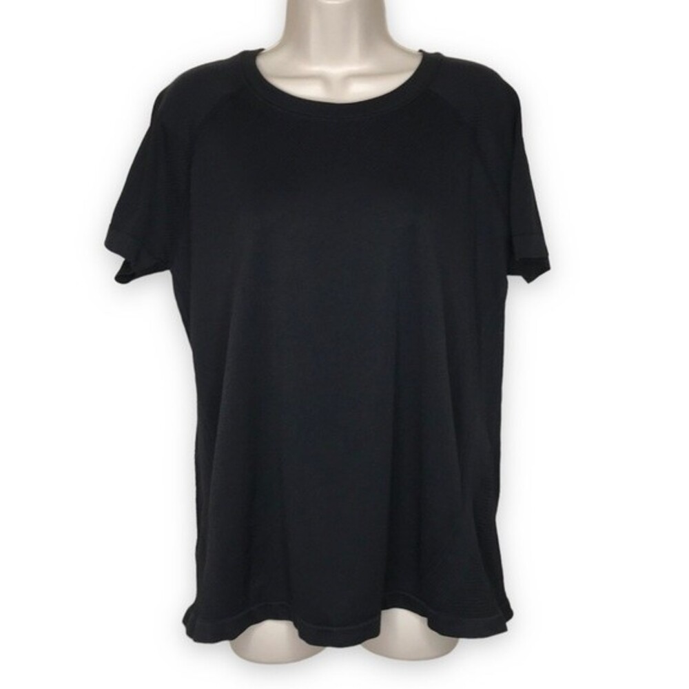 Kinesis Workout Top Black Short Sleeve Activewear Women Size Large Round Neck